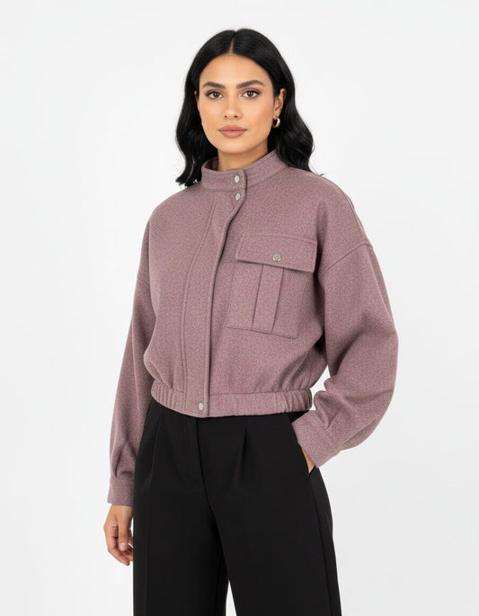 Cropped Bomber-style Jacket