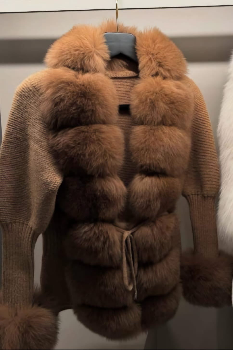 Haute Couture Cardigan Faux-fur Panels