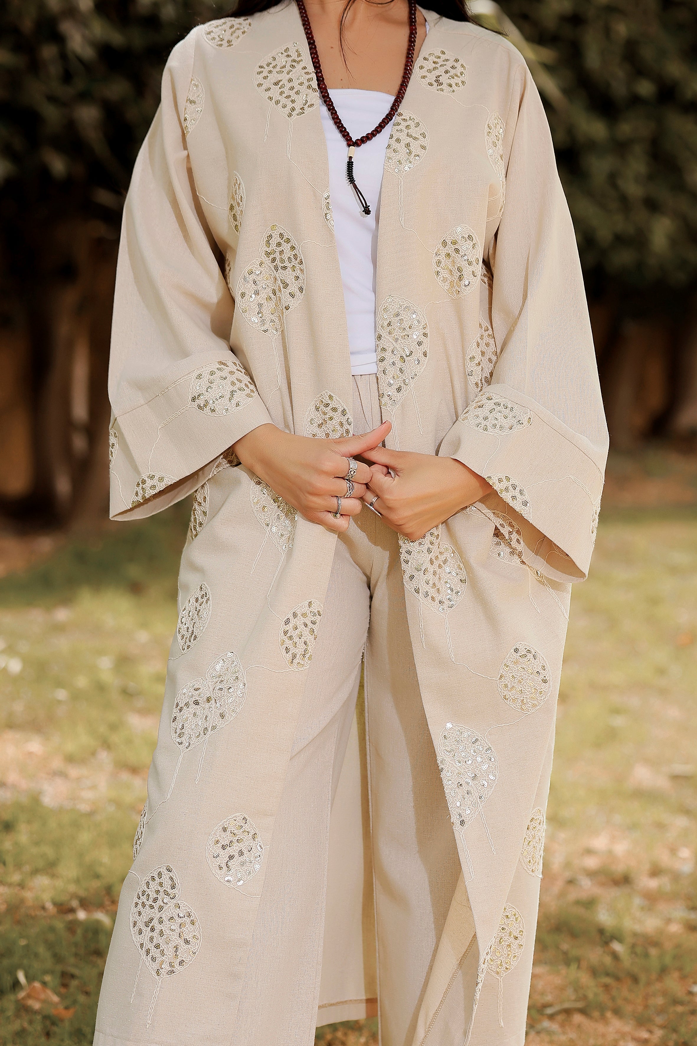 Jerry linnen sequin kimono