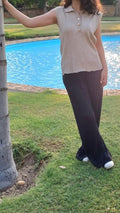 Zee Sleeveless Shirt with Metal Bottoms