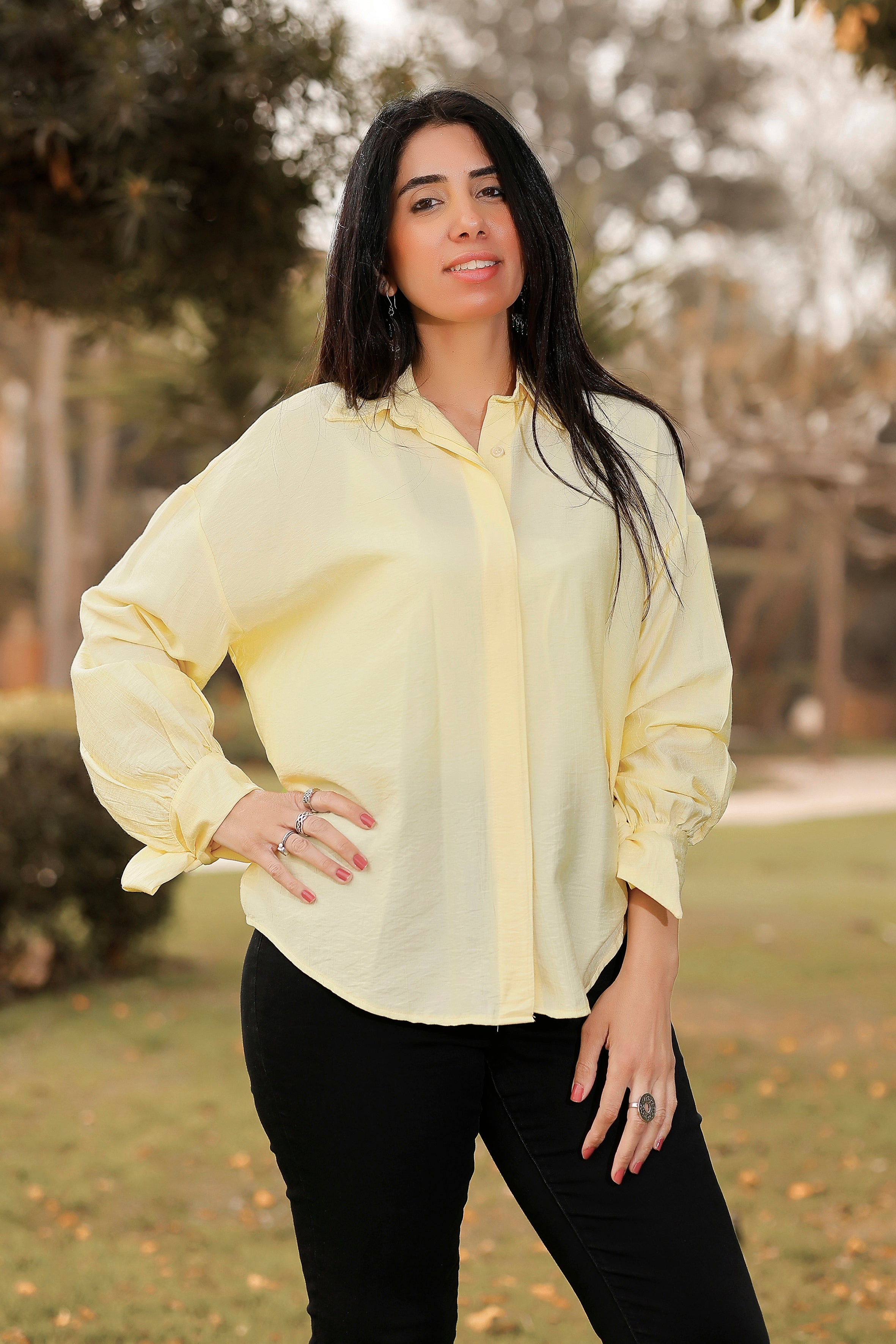 Lyra Tie-Cuff Blouse