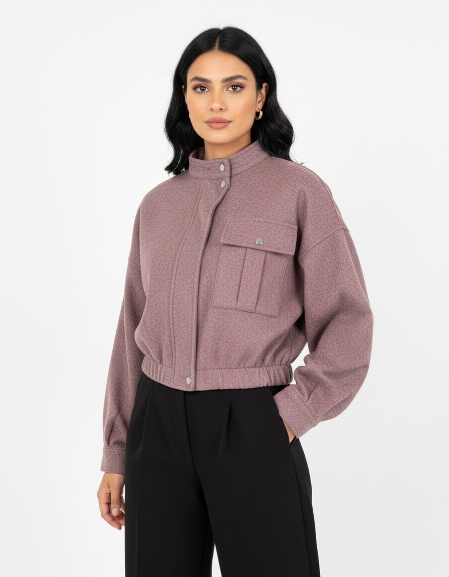 Cropped Bomber-style Jacket