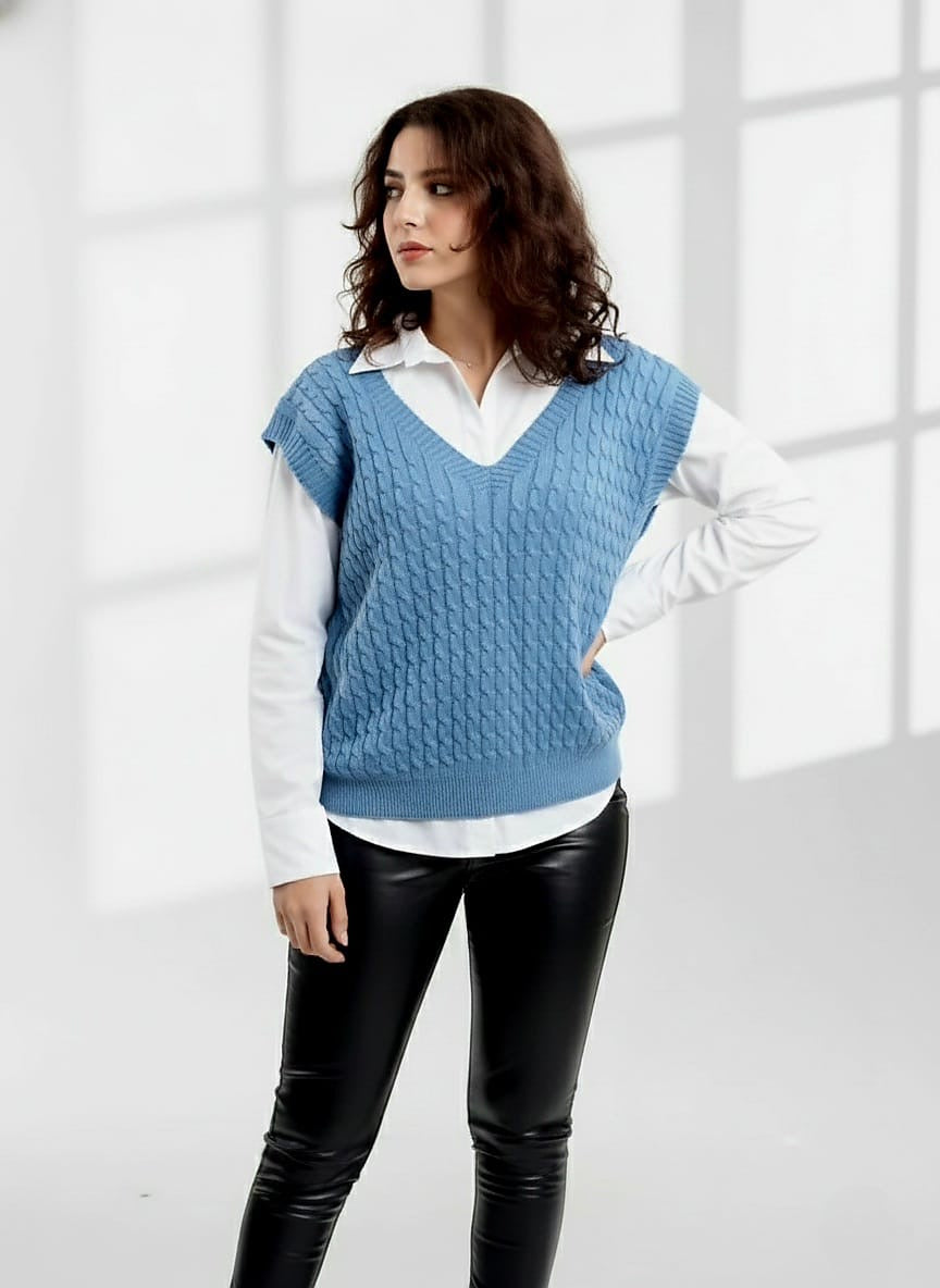 Nock Nock V-Neck Knitted Autumn Classy Vest