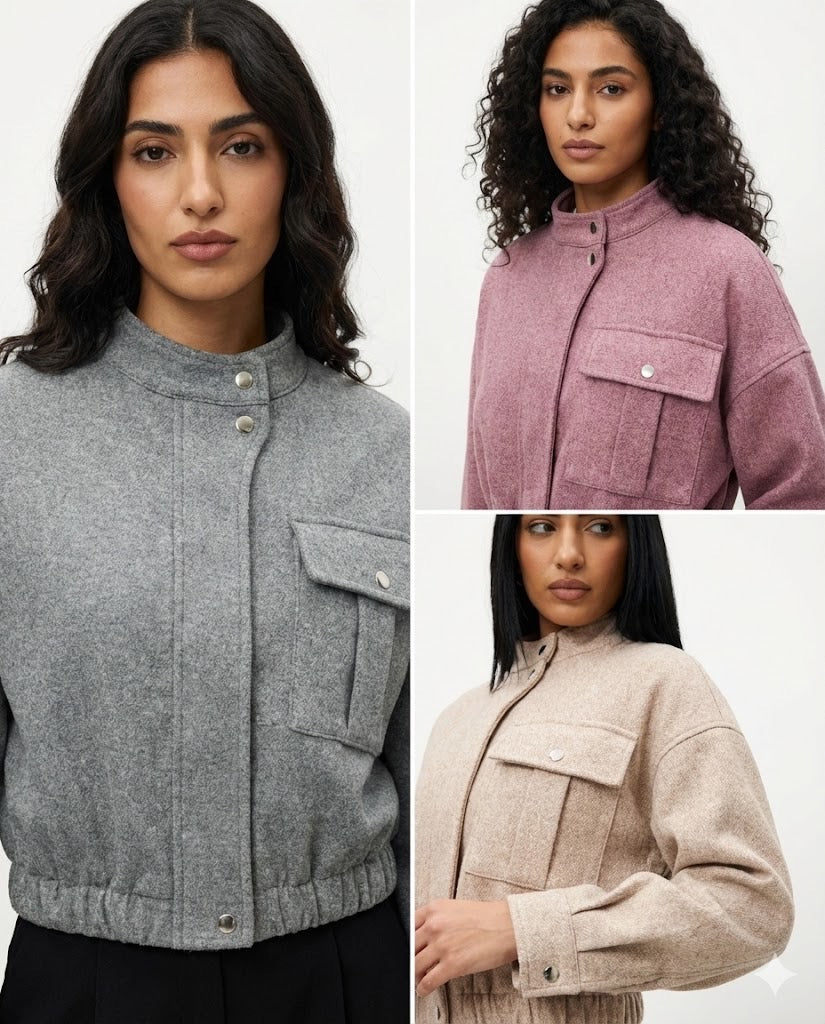 Cropped Bomber-style Jacket