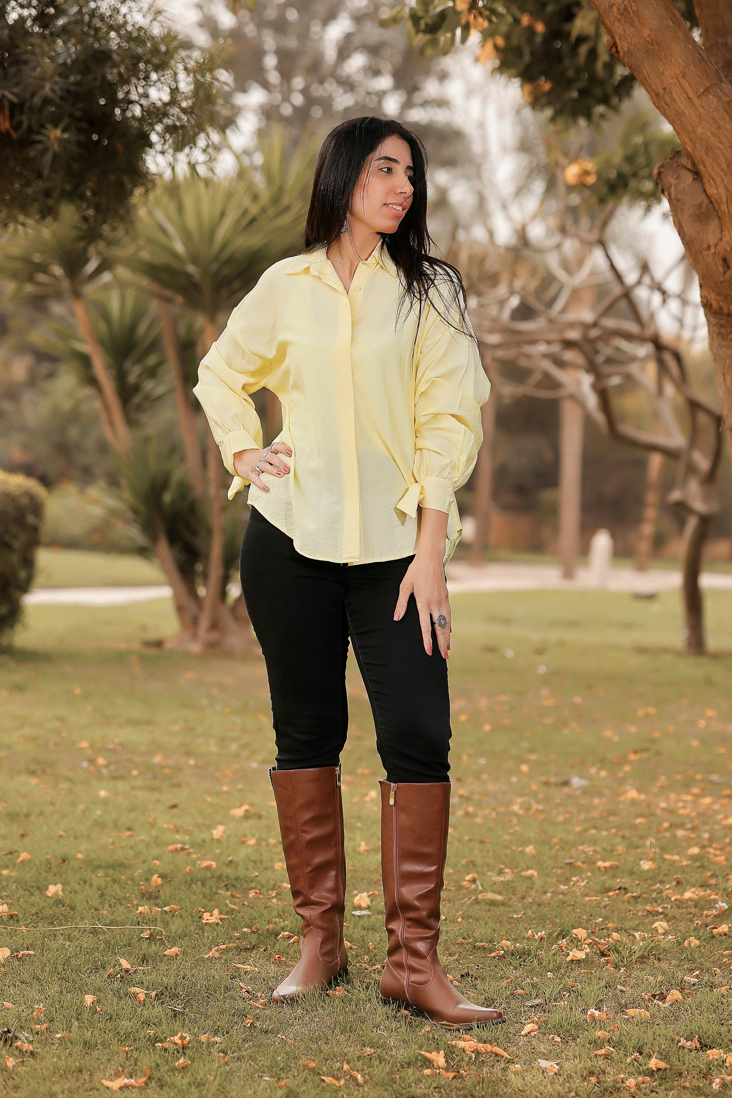 Lyra Tie-Cuff Blouse