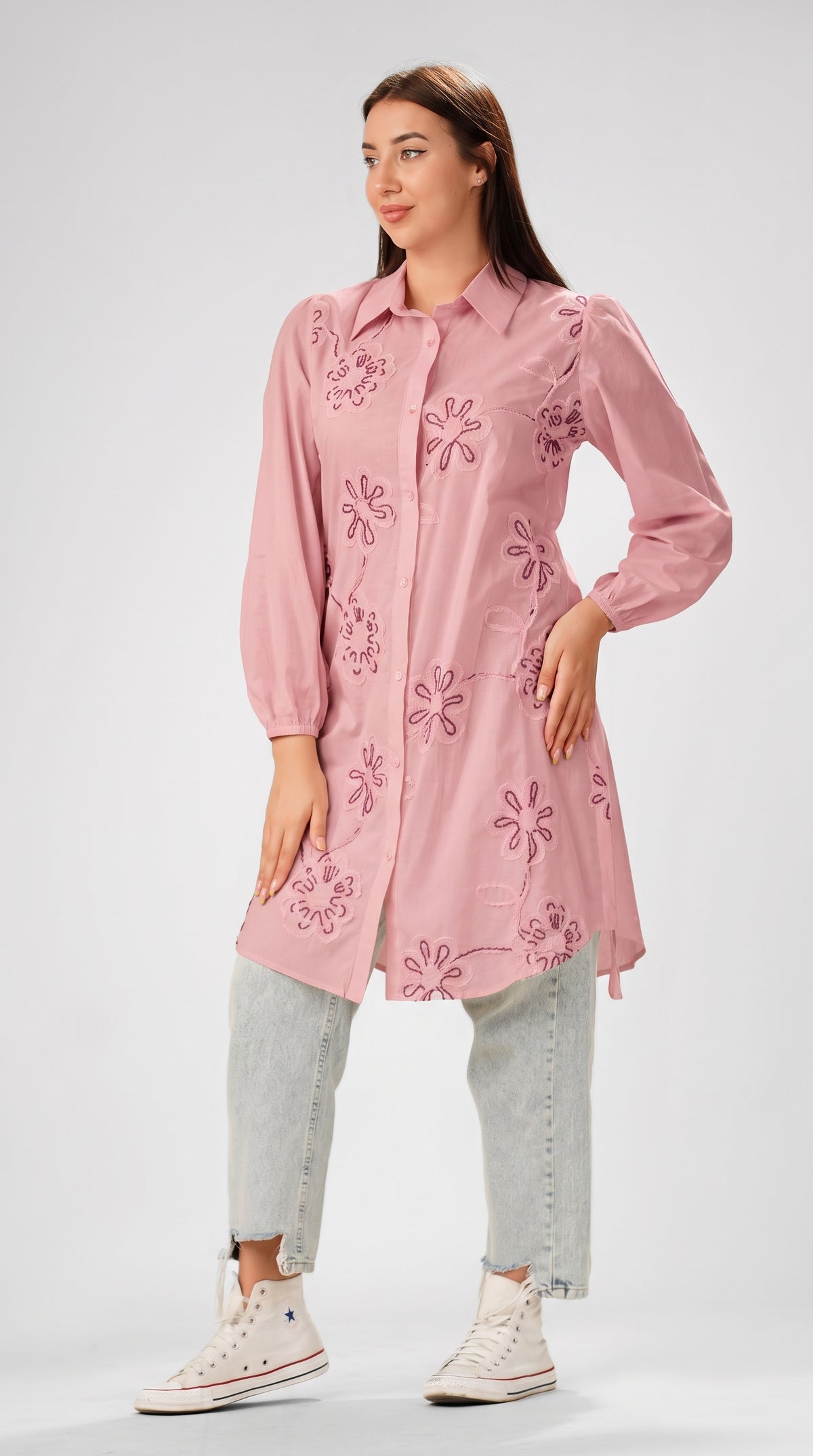 The Ivory Flora Appliqué Tunic