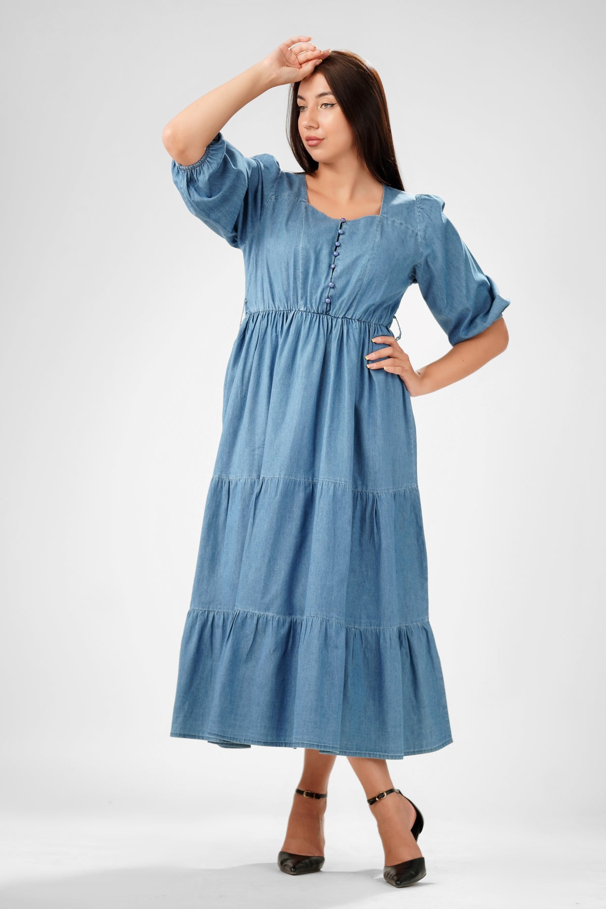 The Seaside Puff-Sleeve Denim