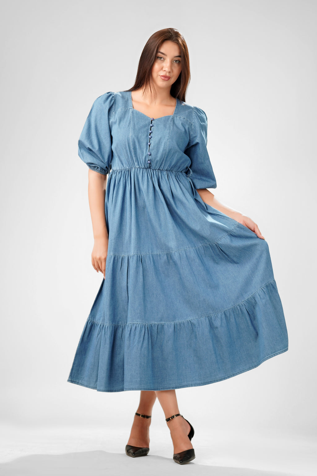 The Seaside Puff-Sleeve Denim