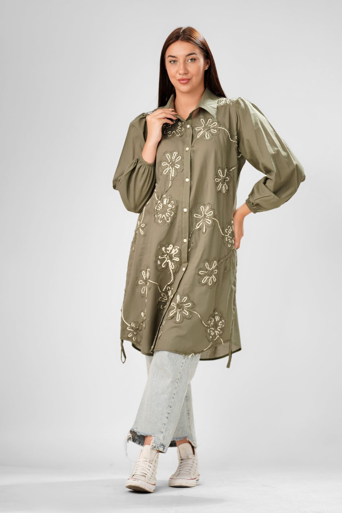 The Ivory Flora Appliqué Tunic