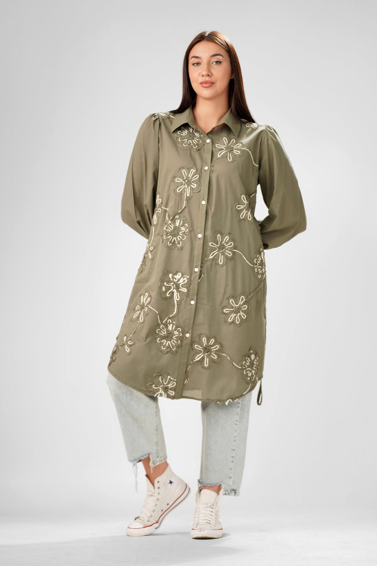 The Ivory Flora Appliqué Tunic