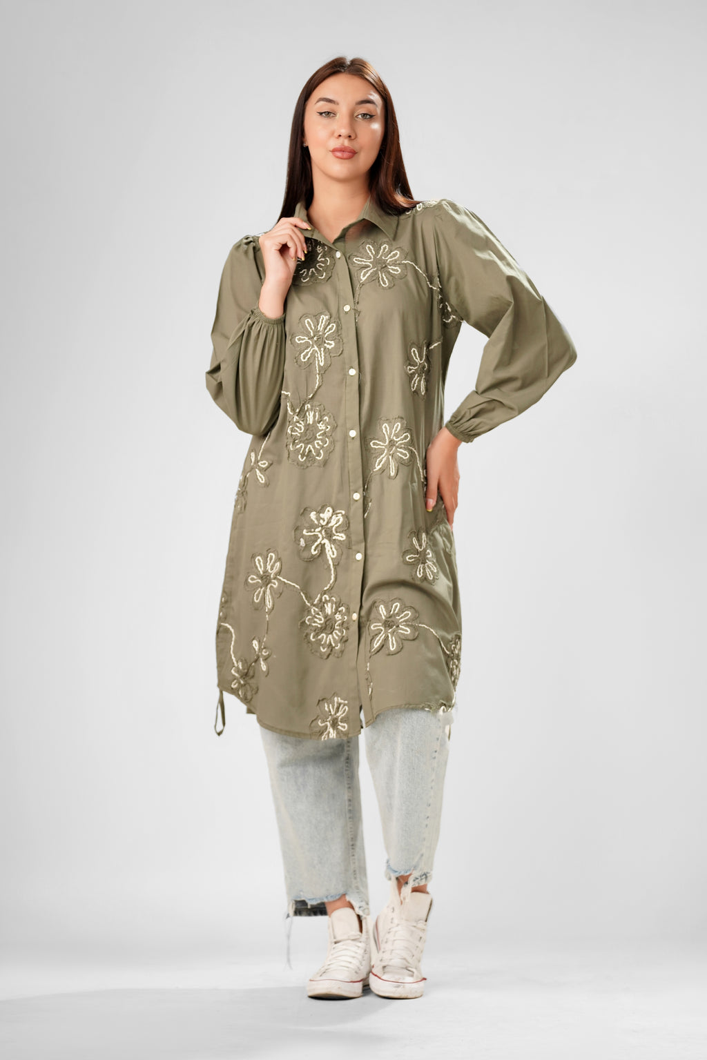 The Ivory Flora Appliqué Tunic