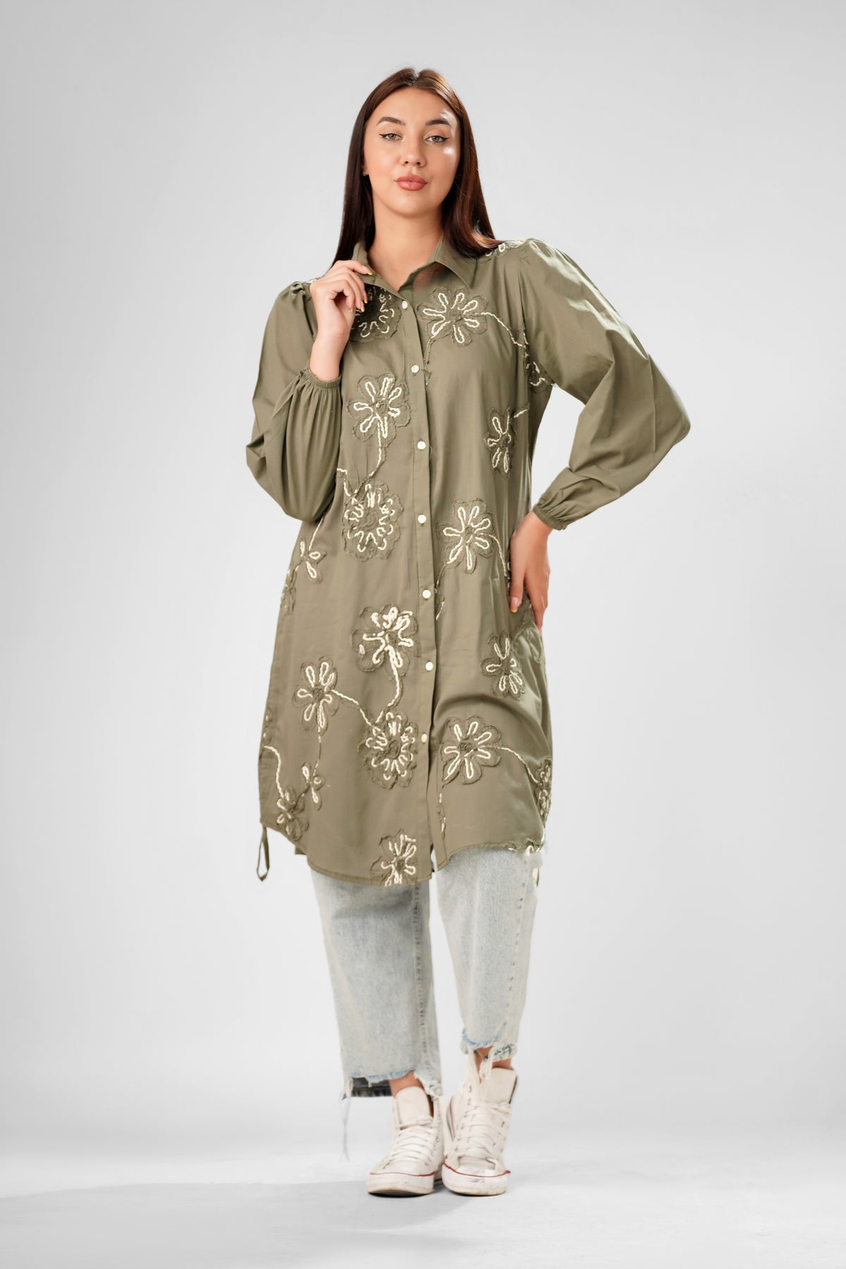 The Ivory Flora Appliqué Tunic