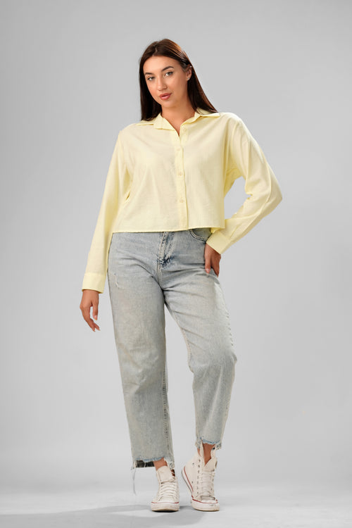 Crinkle- Boxy Crop Top