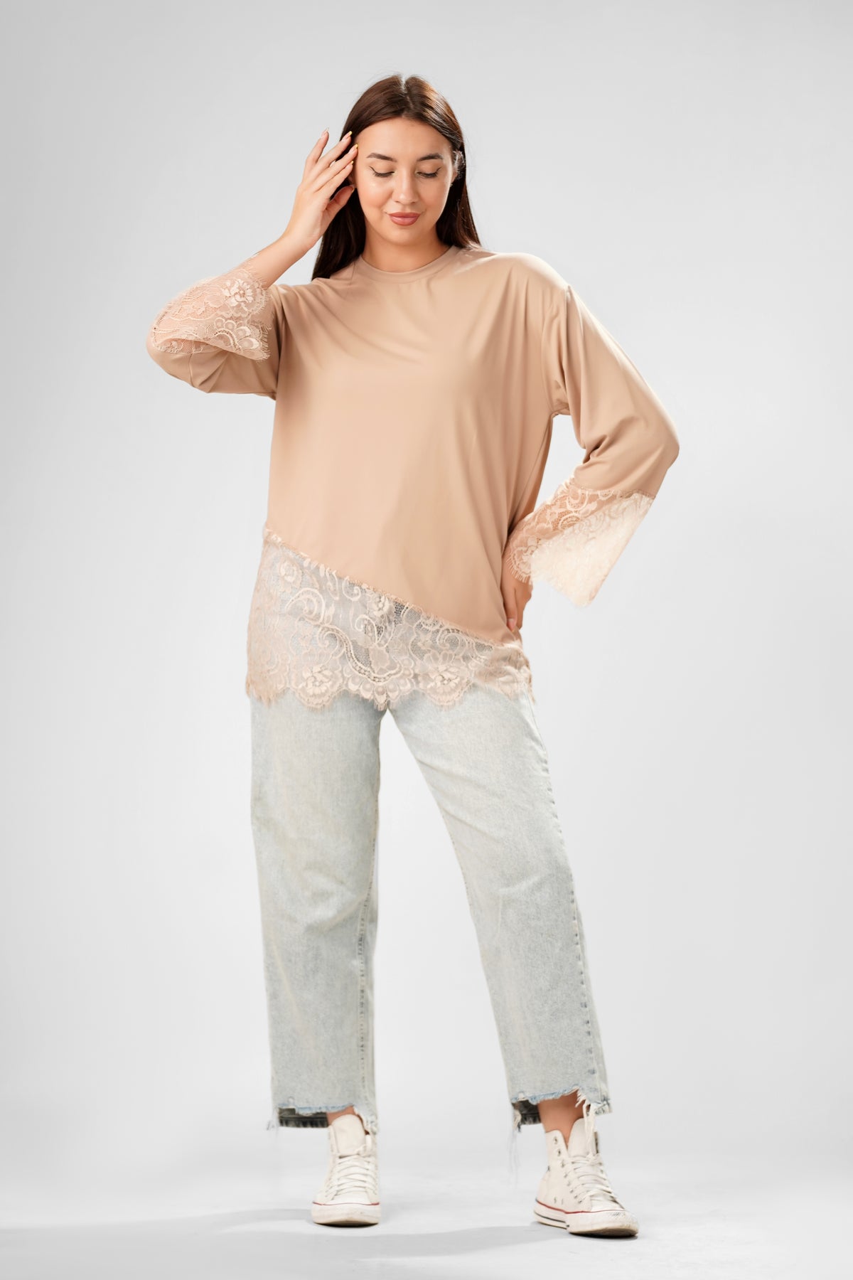 Pastel Bloom Asymmetric Sweatshirt