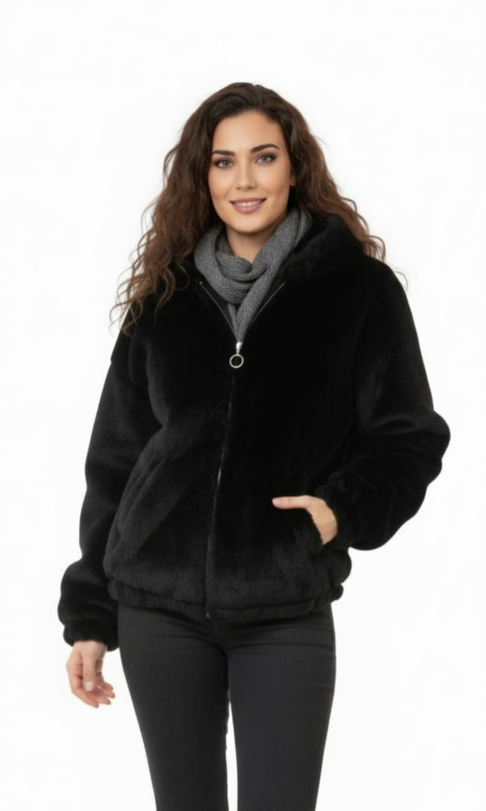 Teddy Fleece Hooded Zip-Up
