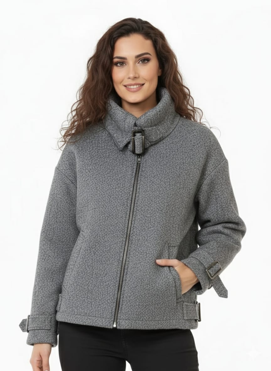 Cozy Buckle Zip Jacket