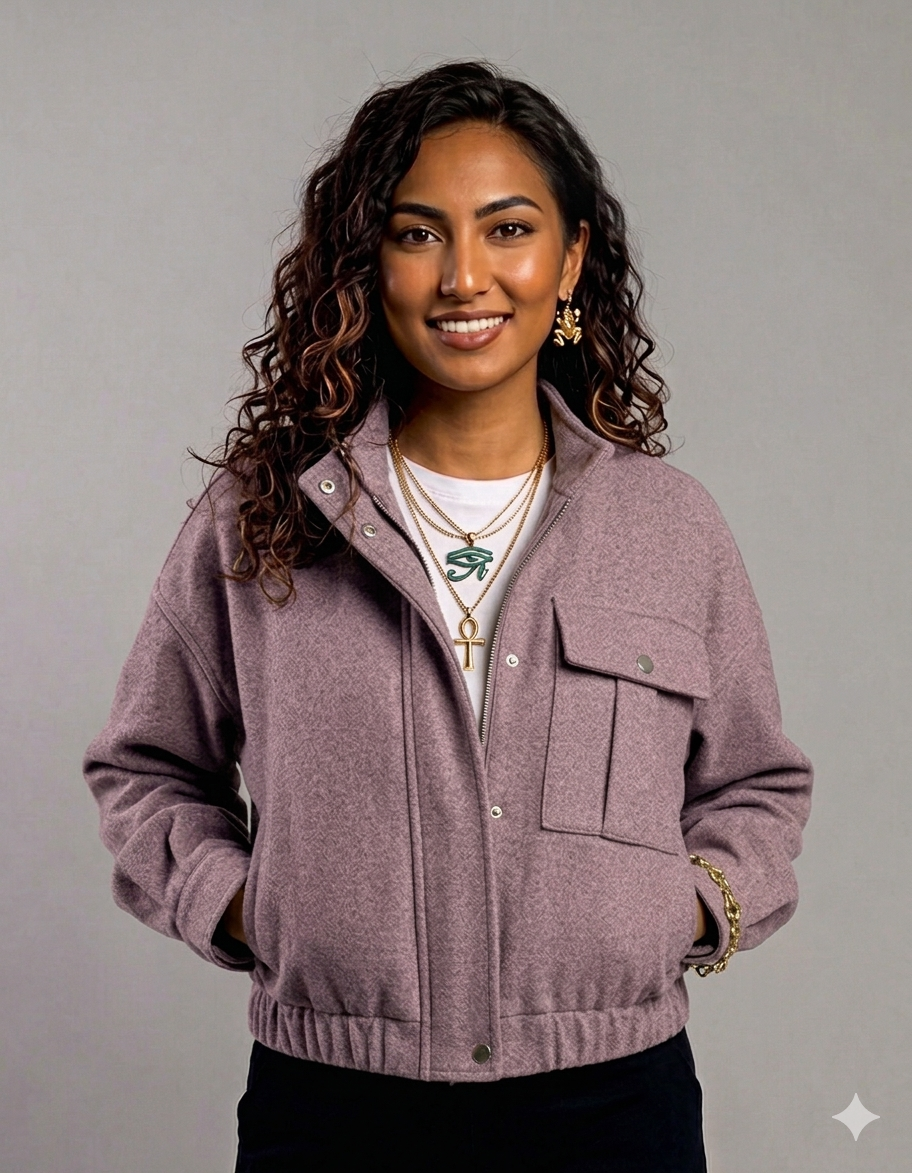 Cropped Bomber-style Jacket
