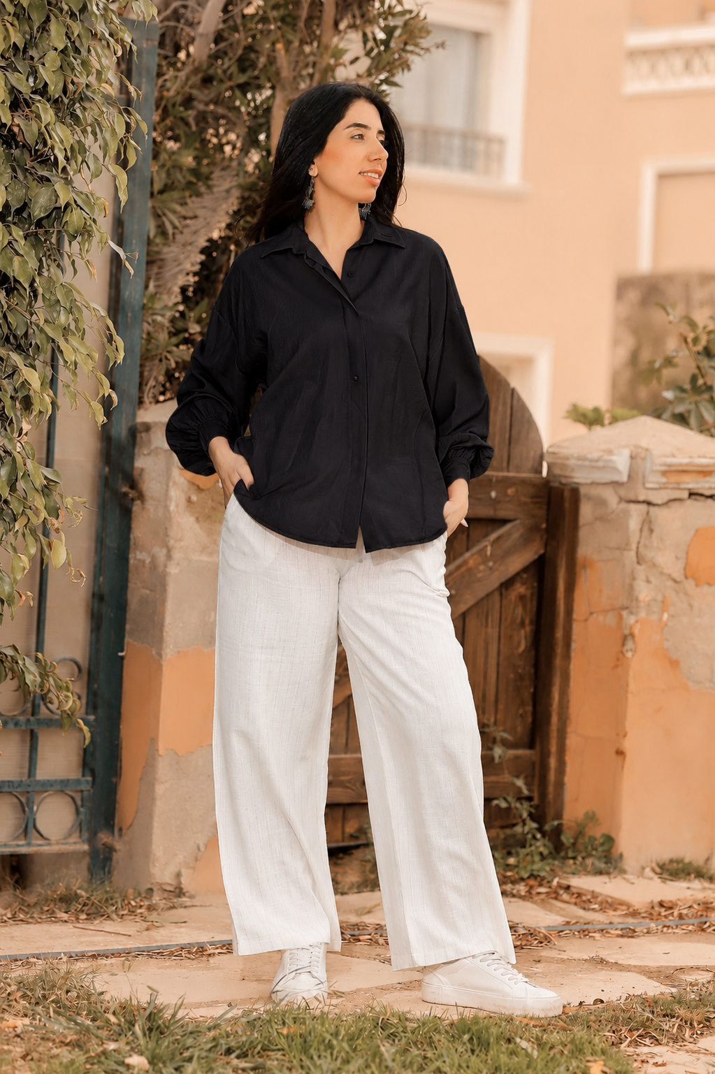 Lyra Tie-Cuff Blouse