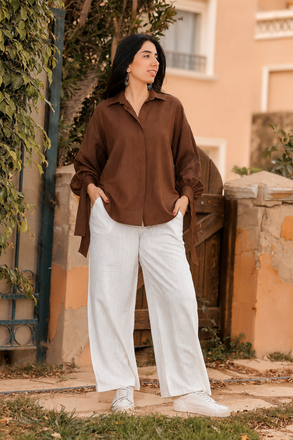 Lyra Tie-Cuff Blouse