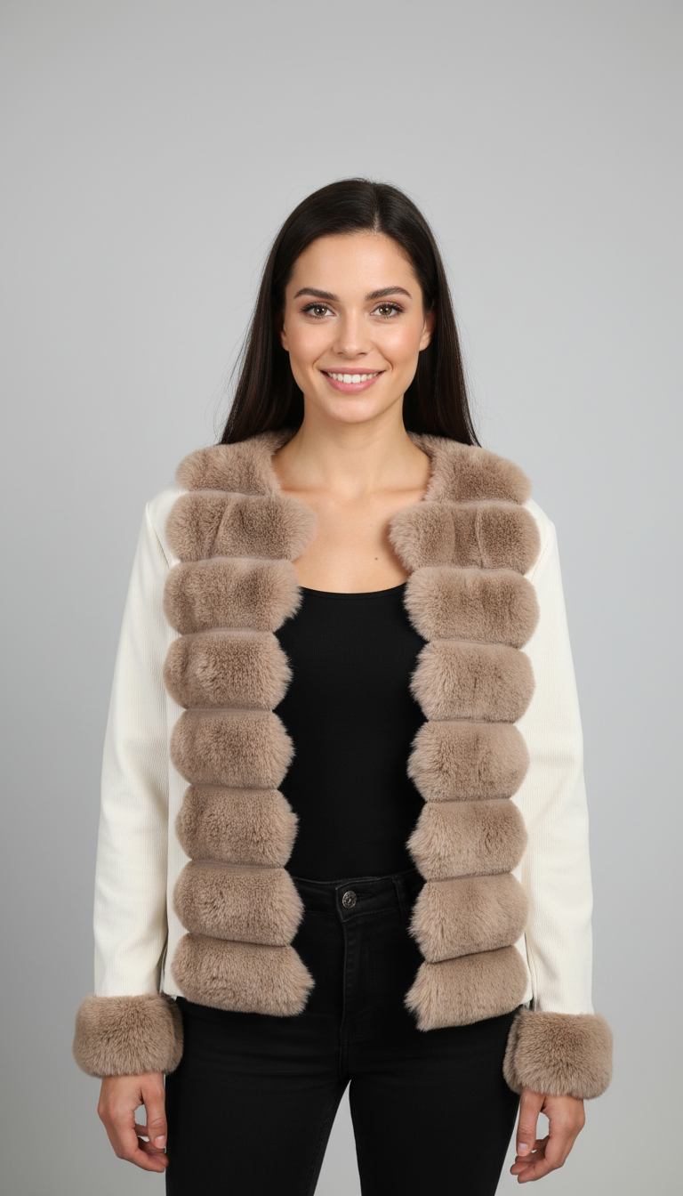 Haute Couture Cardigan Faux-fur Panels