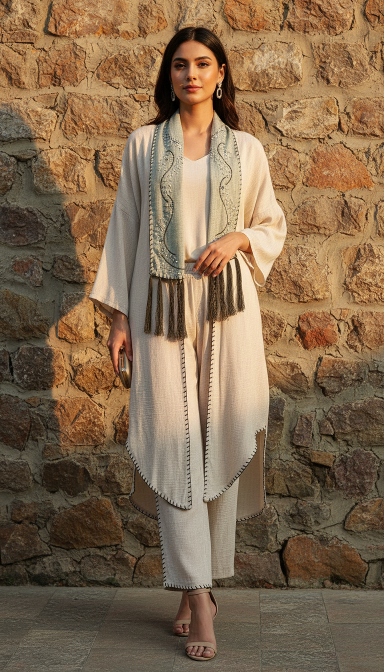 TAJ  Embroidered Set