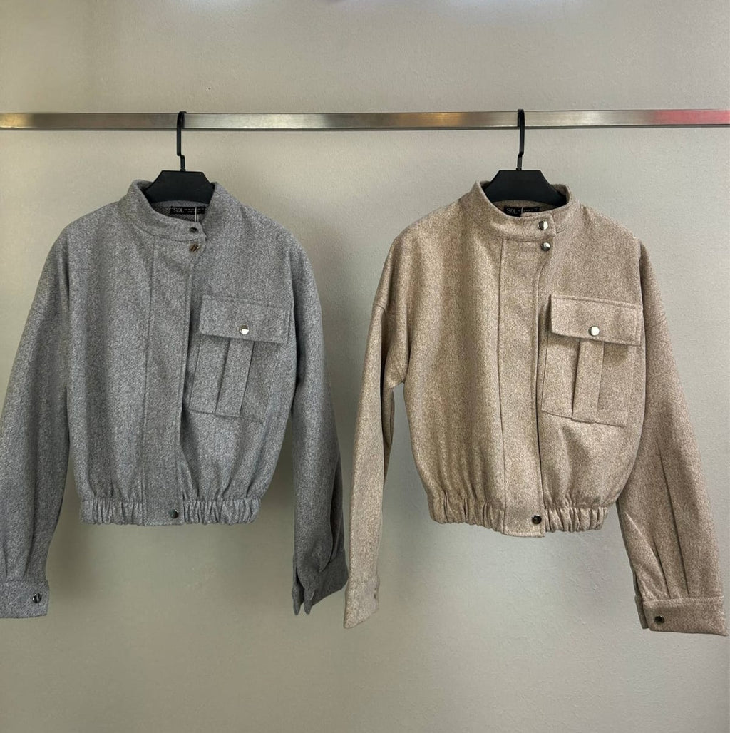 Cropped Bomber-style Jacket