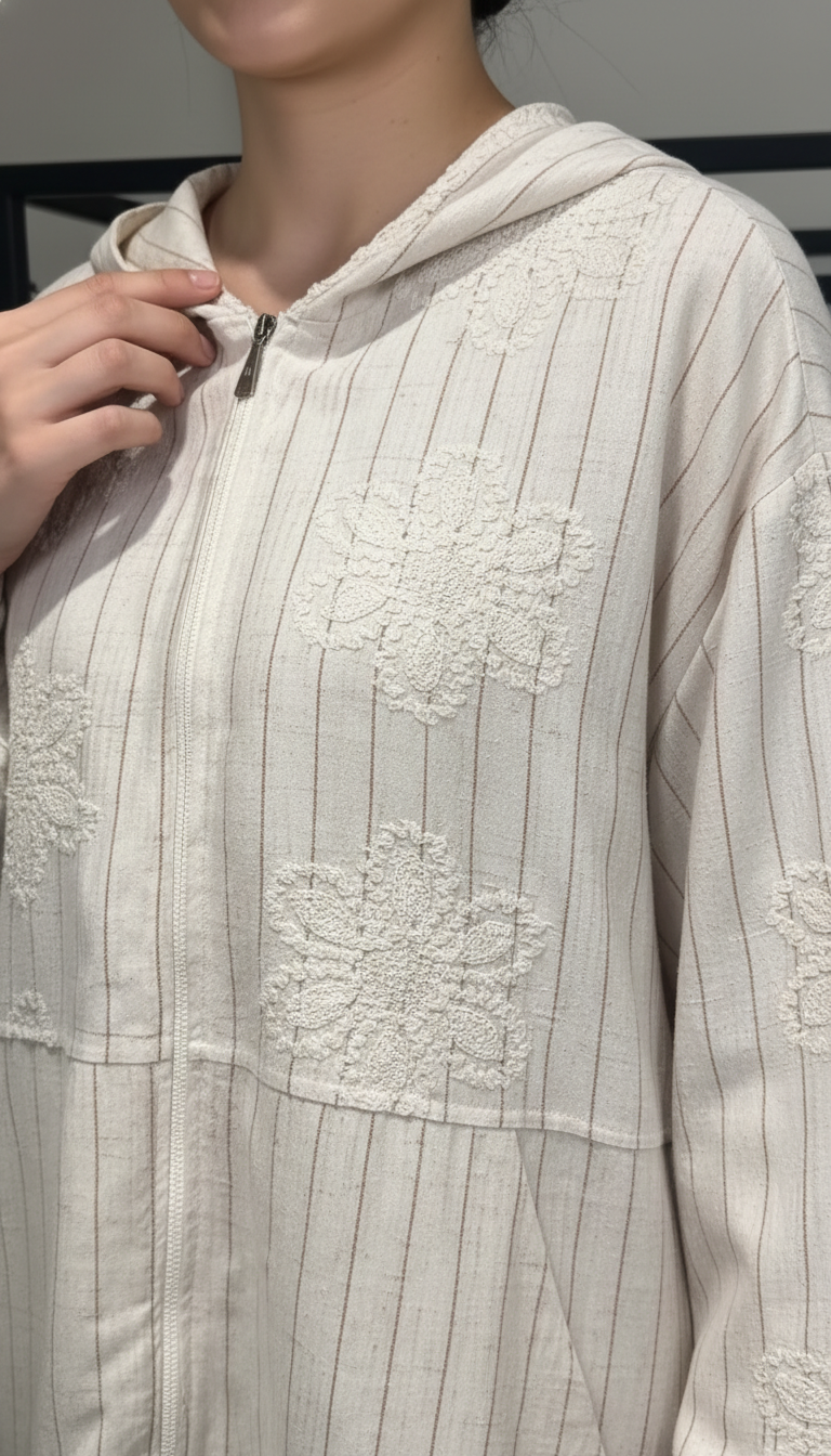 Spring Embroidered Hooded Set