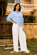 Relaxed Fit Linen Wide-Leg Trousers