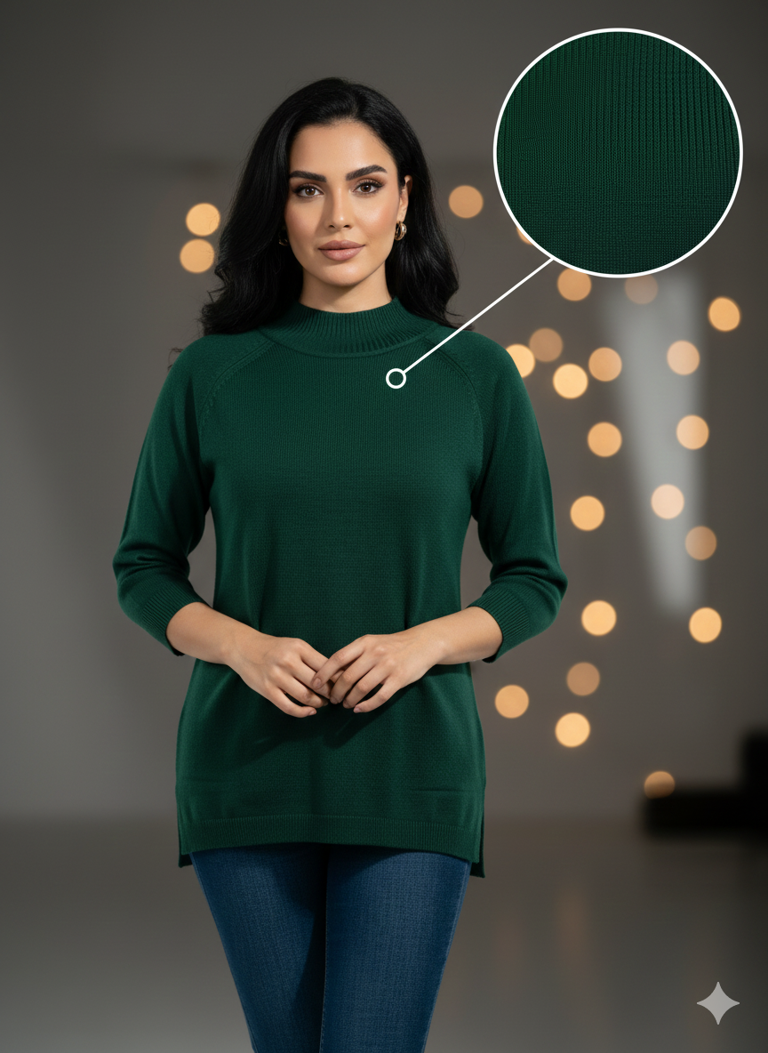 Zodiac Mock-neck Knit Pullover